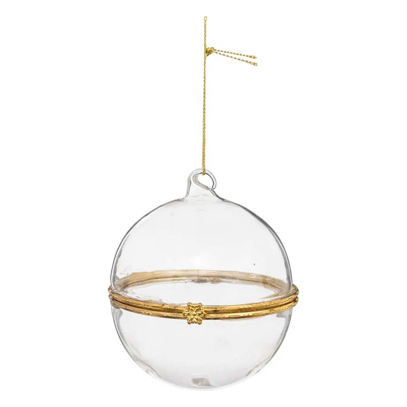 Boule de noël à ouvrir doré 80mm