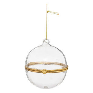 Boule de noël à ouvrir doré 80mm