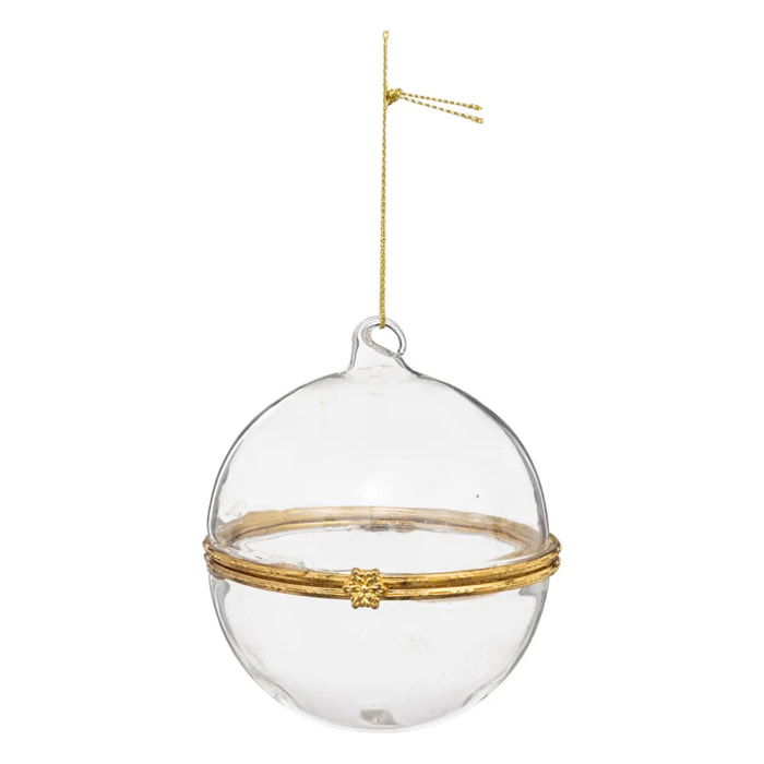 Boule de noël à ouvrir doré 80mm