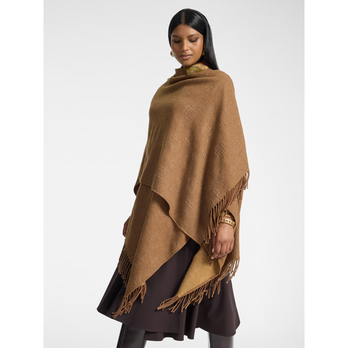 Elena Mirò - Poncho con loghi embossed - Marrone