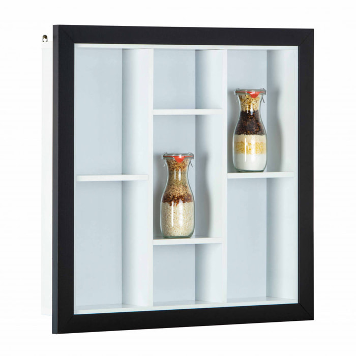 Libreria a parete con vani contenitori, 67 x 67 x 13.7, Bianco