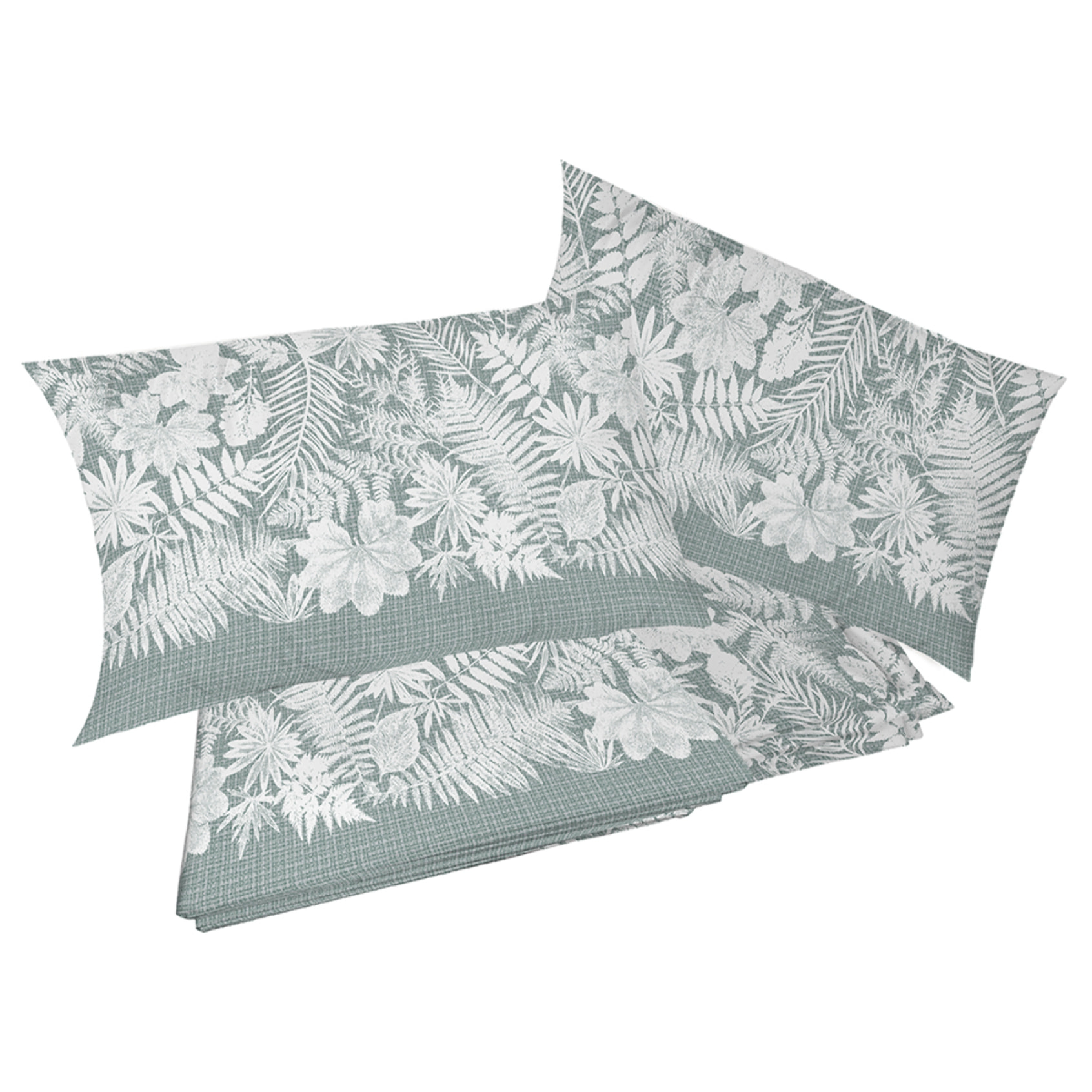 Completo letto in flanella clorofilla verde flanella 100% cotone