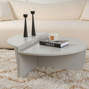 Table basse moderne grise effet laqué - 2 hauteurs MARFA