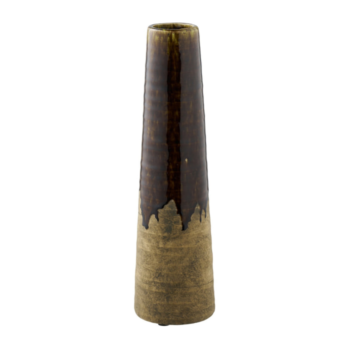 Vaso in ceramica marrone bicolore Vikasa Home ø11x39 cm