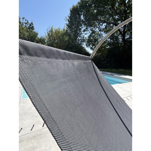 CAPRERA - Fauteuil à bascule de jardin en inox et toile plastifiéee