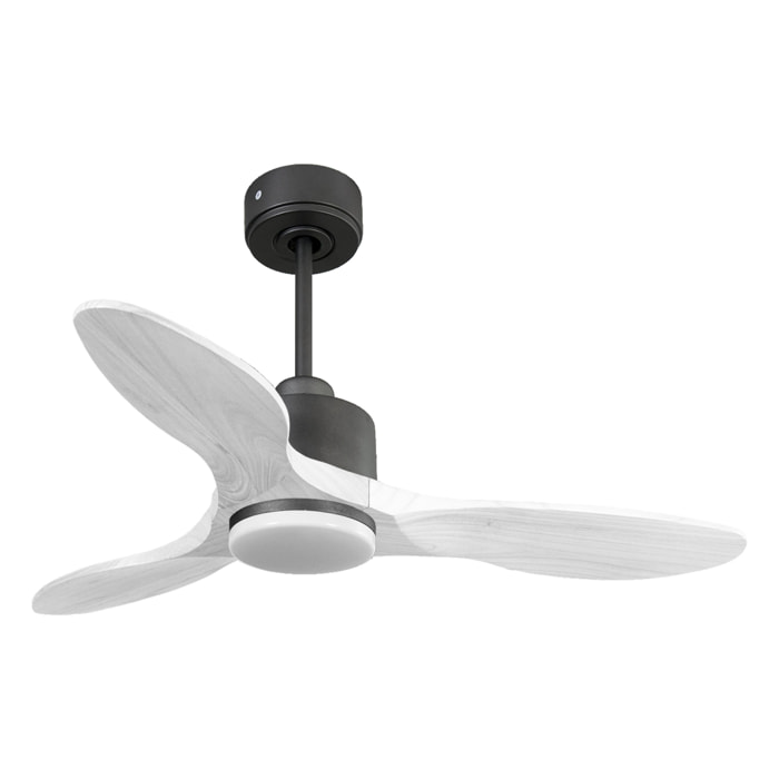 Ventilateur de plafond Réversible  Thermostat Dimmable Wifi Moteur à courant continu Toits en pente Télécommande Lumière à trois tons Hypersilence Mémoire