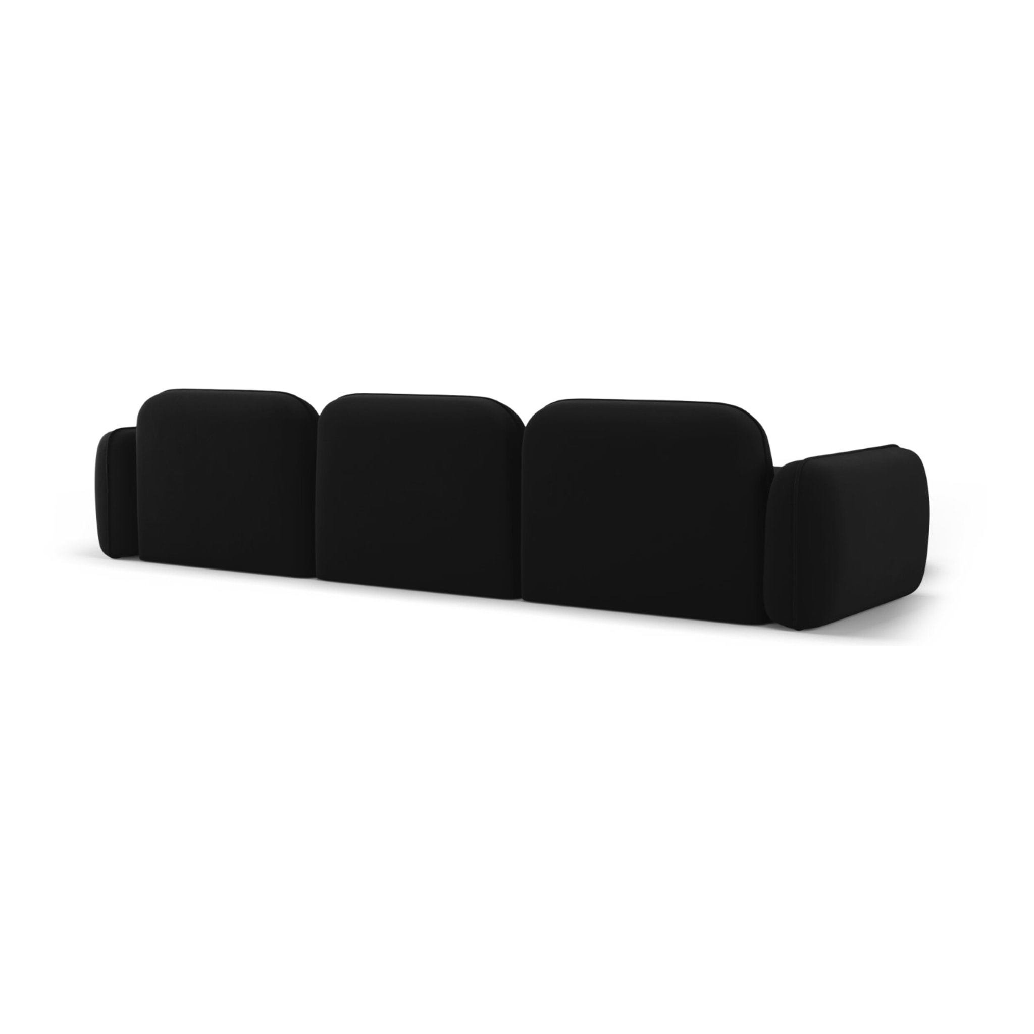Canapé d'angle gauche modulable "Sydney" 4 places en velours noir