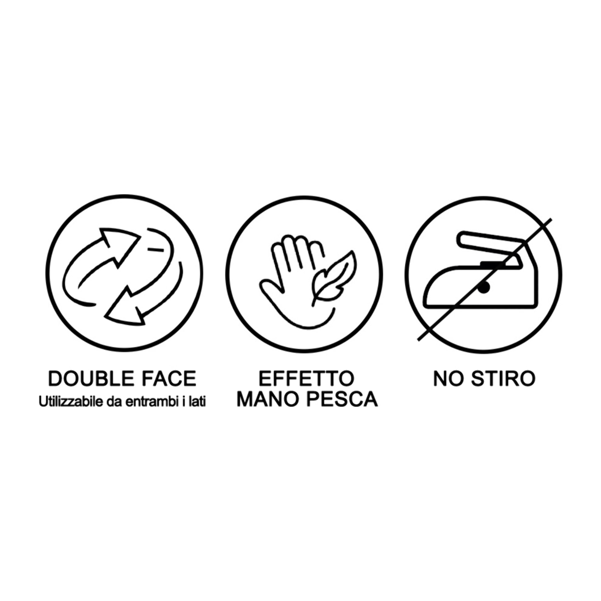 Copripiumino No Stiro Tinta Unita Bicolor Francesca Antracite Grigio