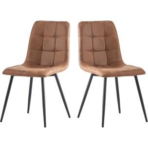 Lot de 2 chaises en tissu vintage "Celia" - Marron