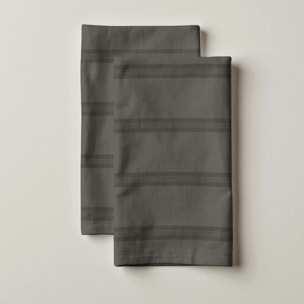 Lot de 2 torchons de cuisine 100% coton Nua Marron foncÃ©