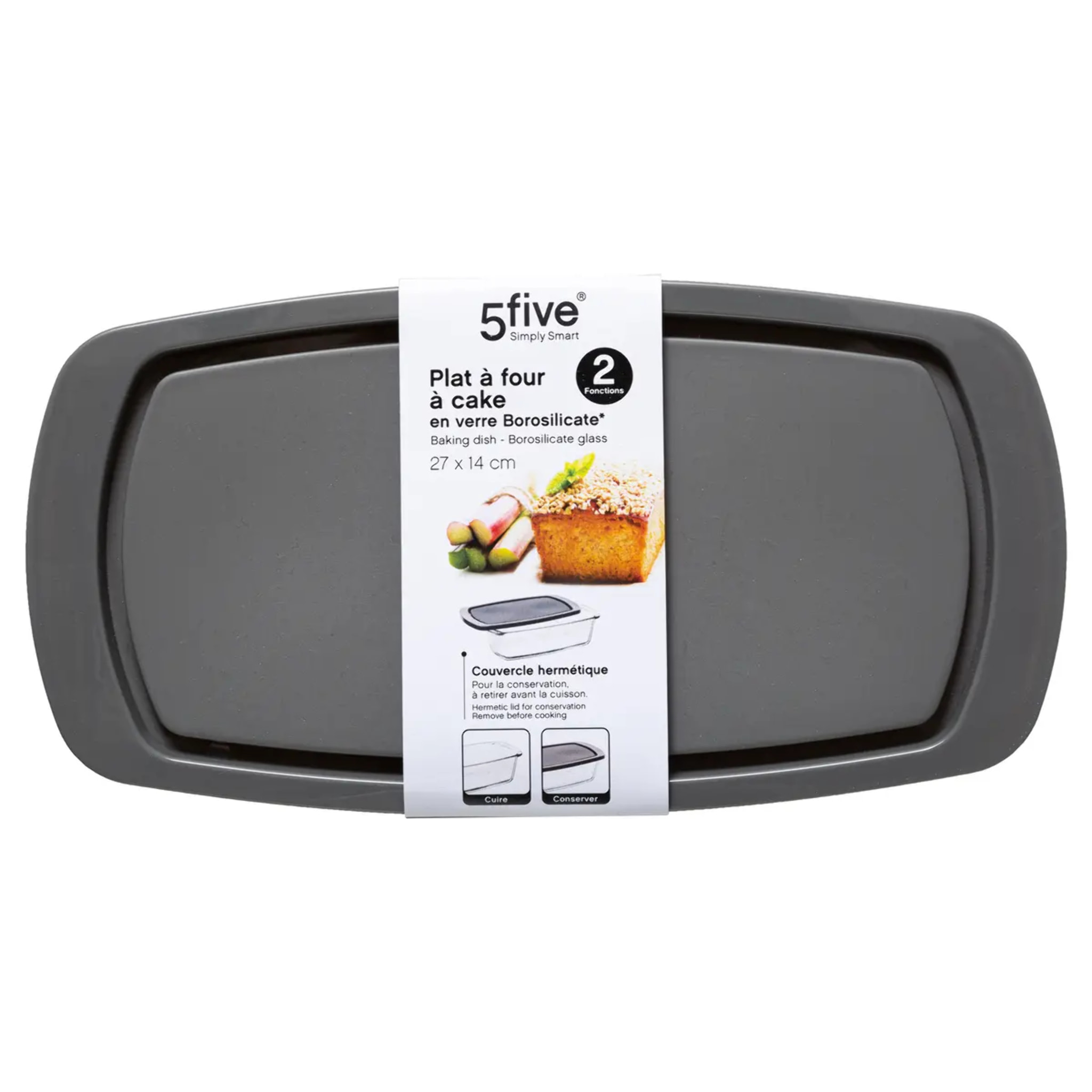 Plat à cake couvercle silicone 27x14cm "KeepEat"