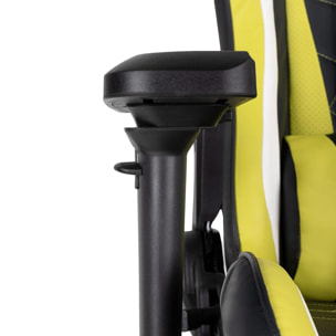 Silla de oficina gaming, silla con reposabrazos 4D, amarillo