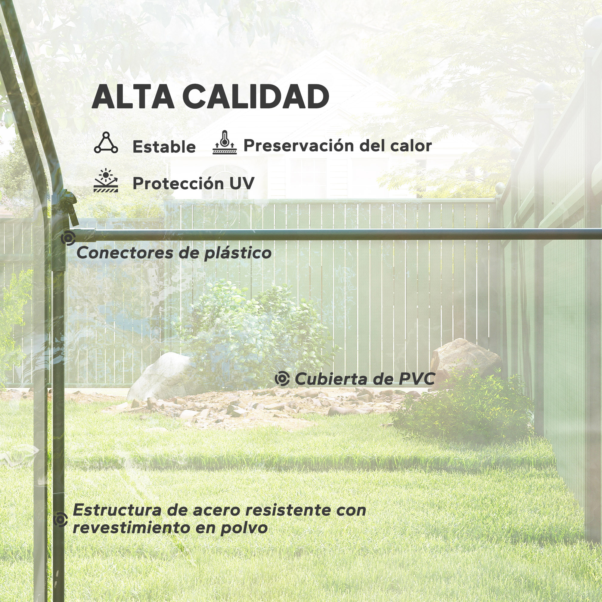 Invernadero Pequeño, Invernadero de Exterior con Ventana y Puerta con Cremallera, Marco de Acero, Cubierta de Plástico Impermeable Anti-UV para Cultivar Plantas, 180x100x168 cm, Transparente