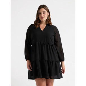 Fiorella Rubino - Vestido volantes - SMILE - Negro