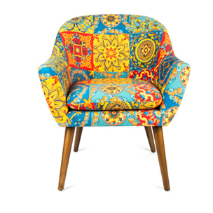 Poltrona Excelsa Trinacria poliestere e multistrato 70,5x65x83 cm multicolore