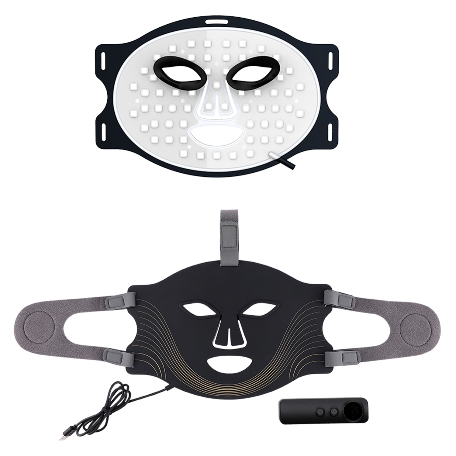 Máscara facial de tratamiento de luz LED con 7 colores y 3 niveles de intensidad de brillo.