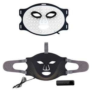 Máscara facial de tratamiento de luz LED con 7 colores y 3 niveles de intensidad de brillo.