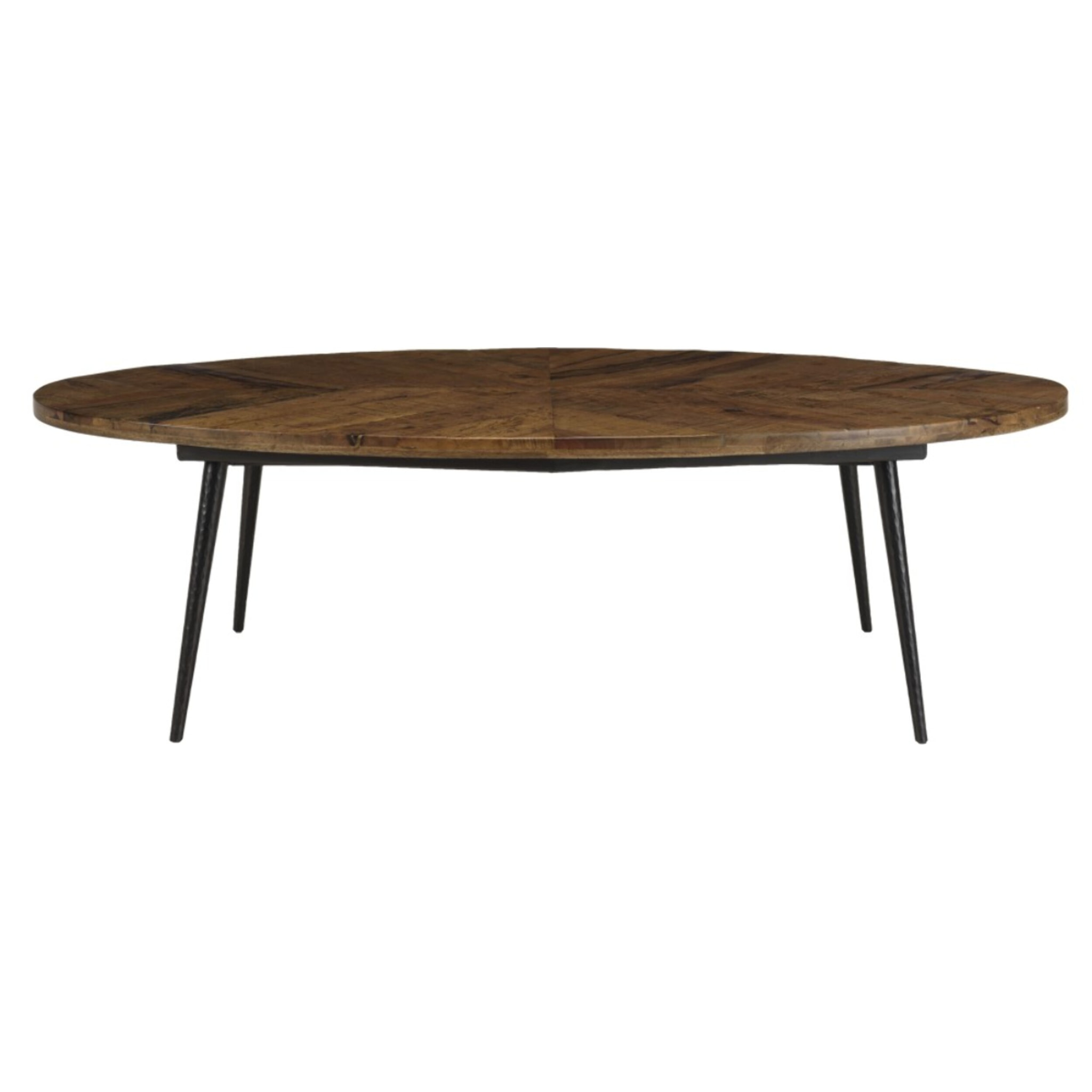 KIARA - Table basse ovale 135x70cm plateau chevrons