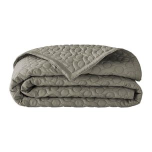 Couvre-lit matelassé uni en satin de coton bio, POESIE, Vert kaki