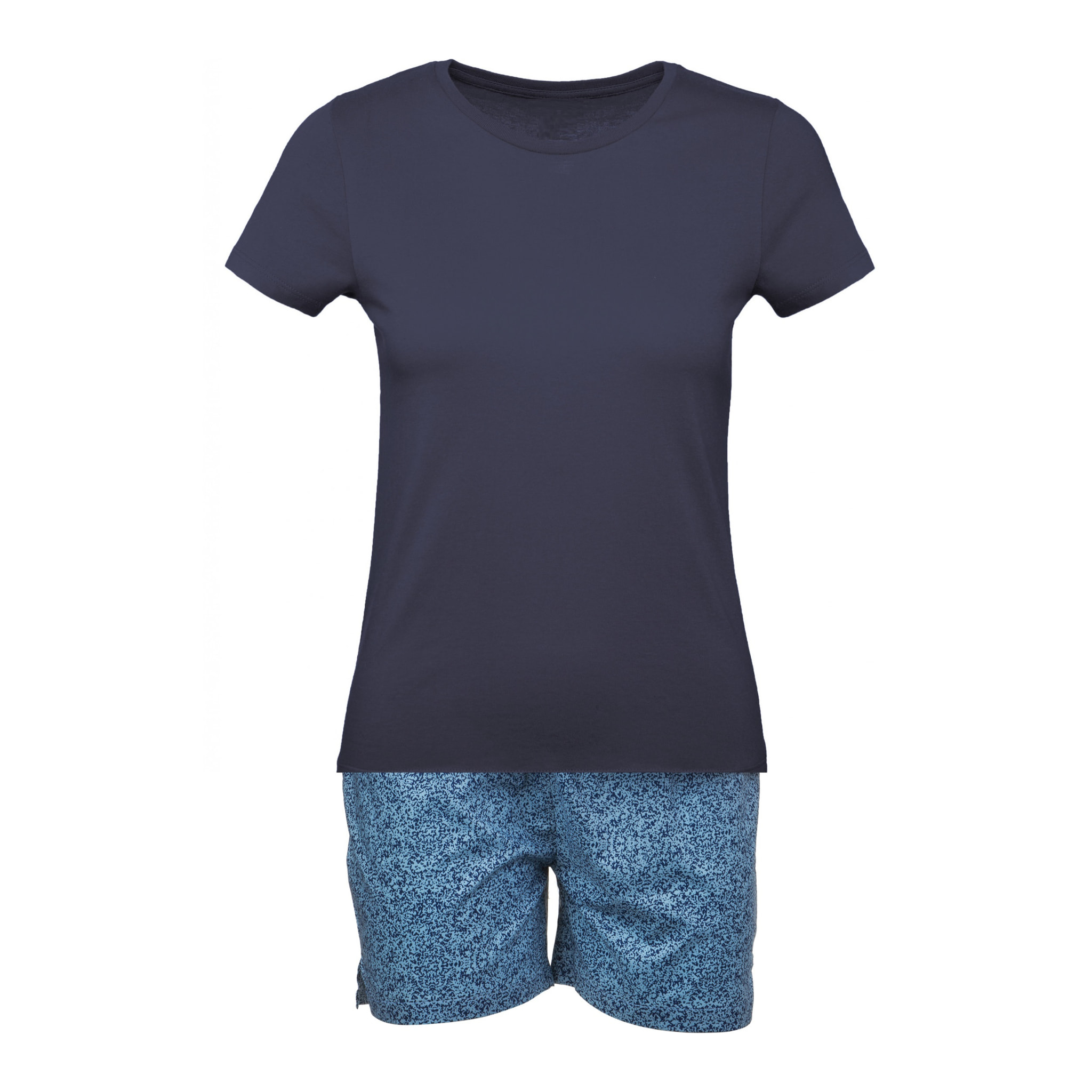 Pigiama leggero DONNA cotone microfantasia blu
