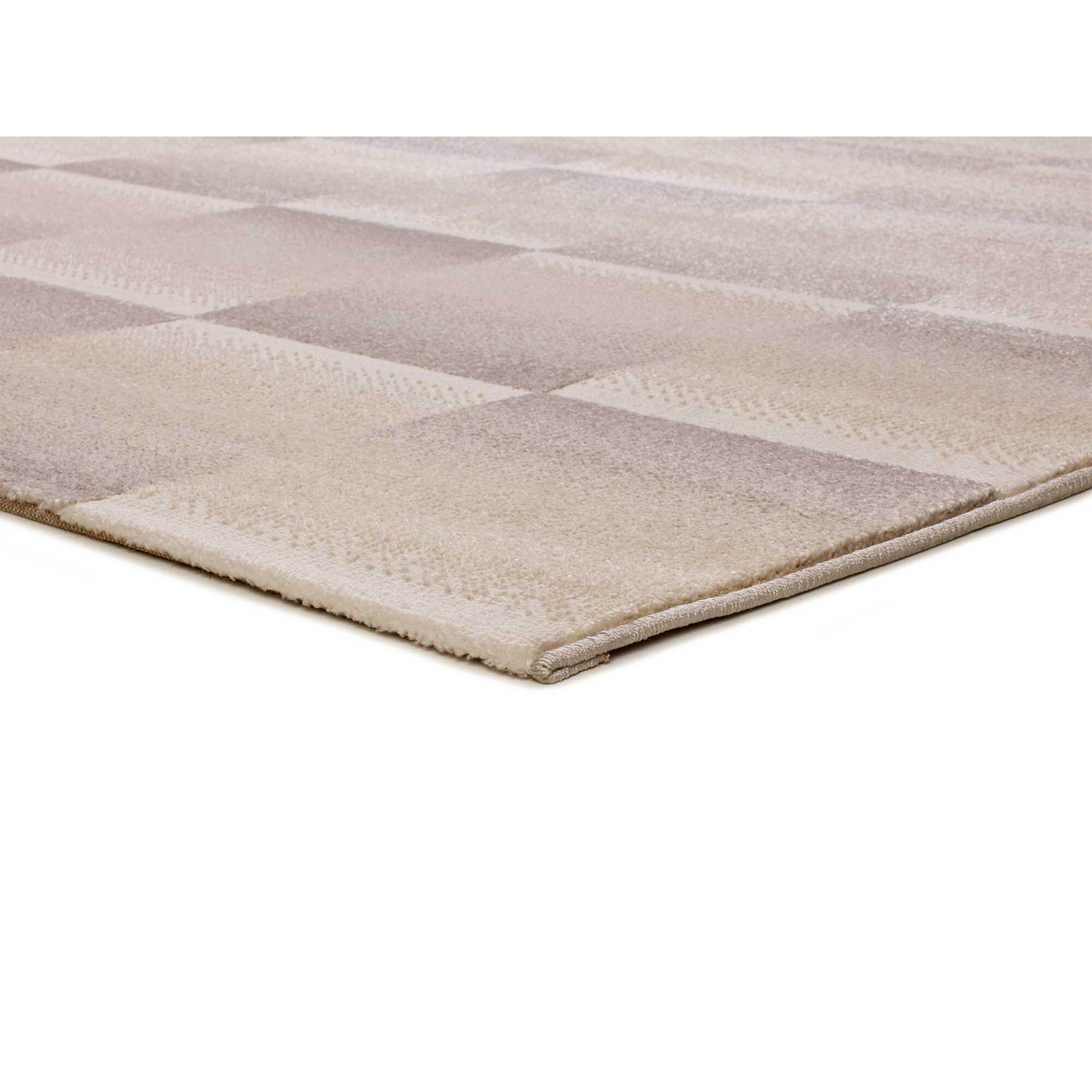 SENSATION Alfombra motivos geométricos en relieve en blanco y gris, varias medidas disponibles.