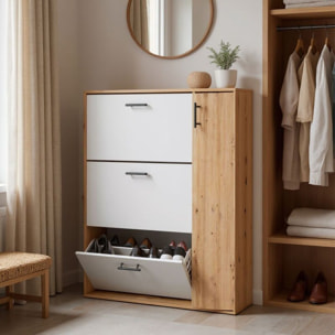 Zapatero Leia Blanco Artik (Blanco Mate) - Roble Nodi