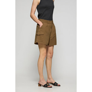 Pantaloncini Menfis in twill color cammello con dettagli Polo Club