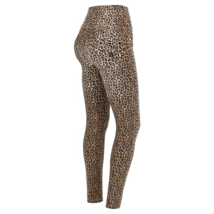 Jeans WR.UP® vita alta in bull denim navetta stampa leopard