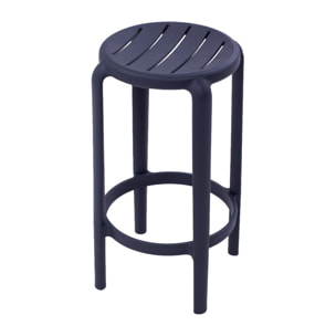 Set 2 sgabelli in polipropilene colore antracite