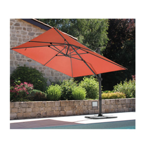 SAPHIR - Parasol déporté 4x3m - Terracotta