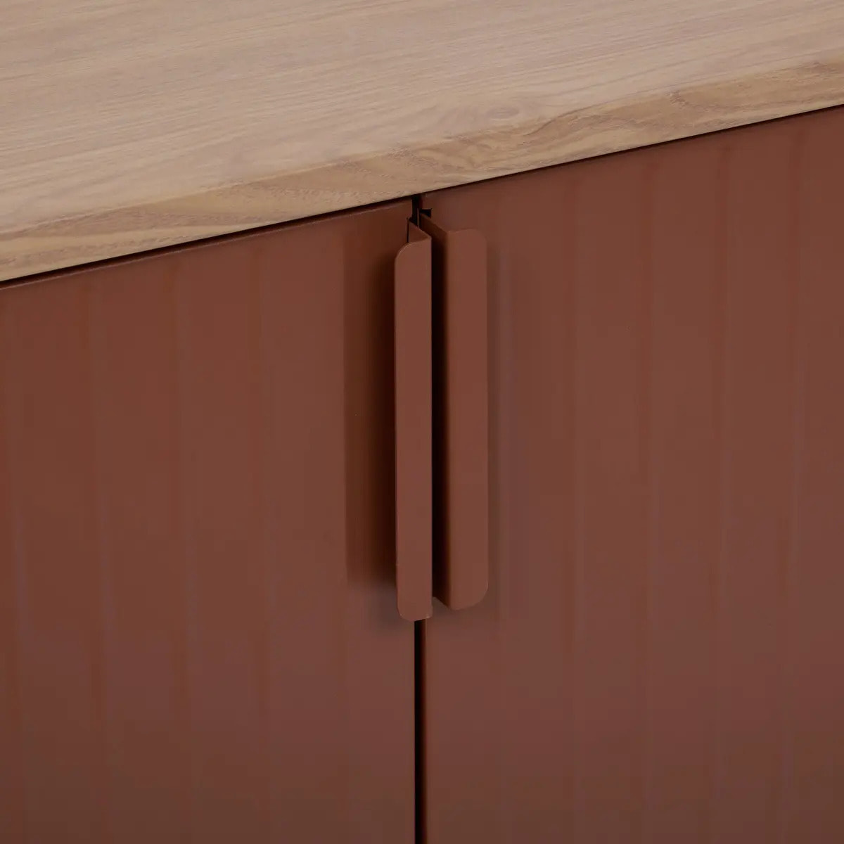 Buffet de jardin Ironia en acier galvanisé acajou