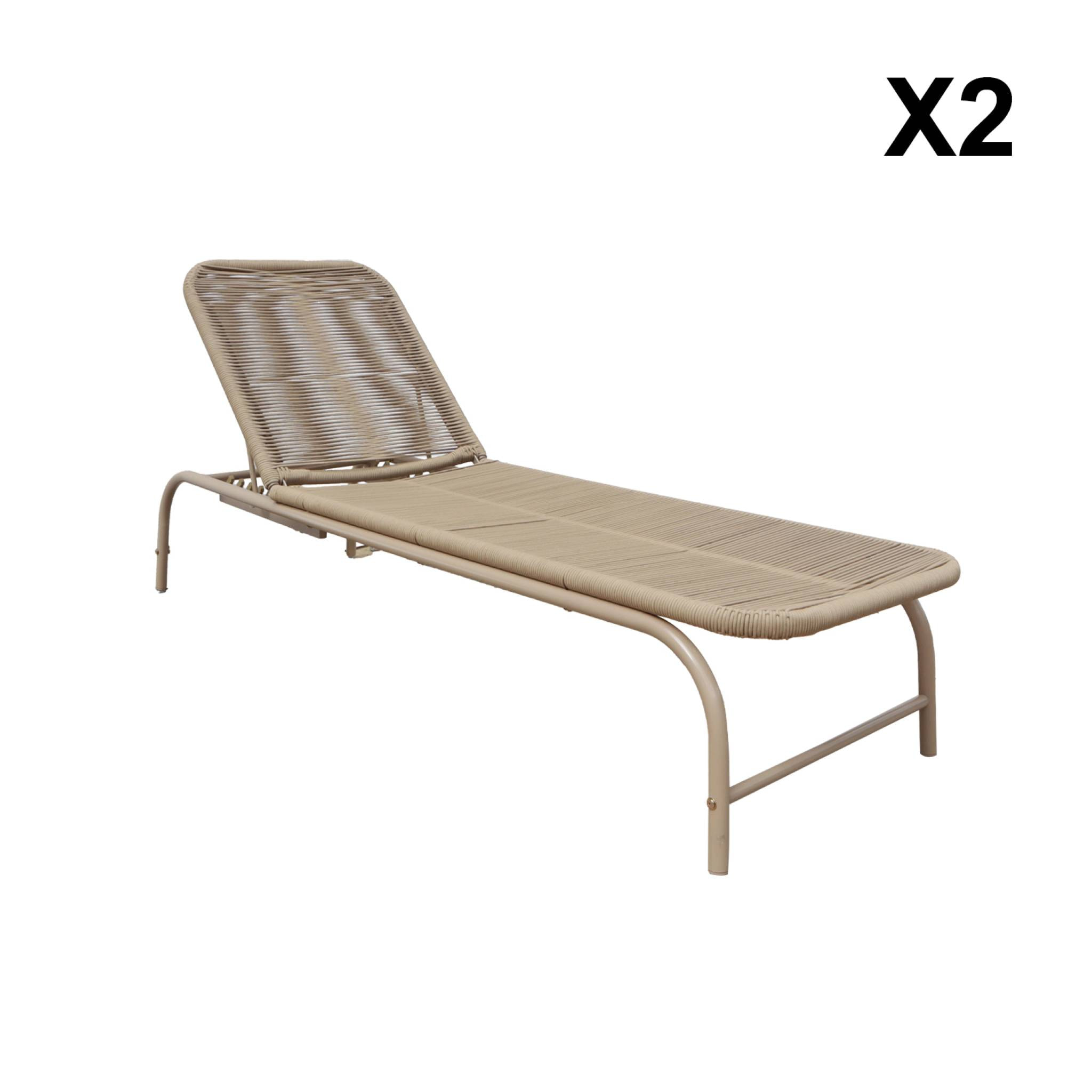 Bain de soleil acier et cordage multi positions (lot de 2) ORIKA