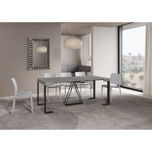 Consolle allungabile 90x40/300cm Zamat cemento telaio antracite