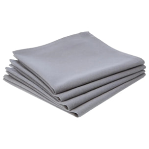 Lot de 4 serviettes de table coton - gris clair - 40x40 cm