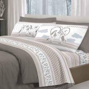Completo letto baubau beige 100% cotone