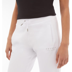 Pantaloni donna in heavy jersey stretch fondo dritto