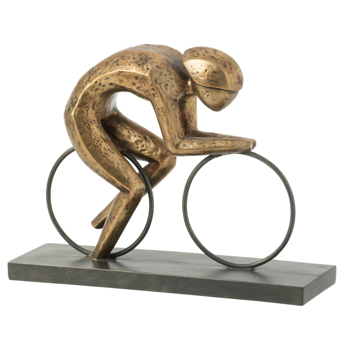 J-Line décoration Cycliste Sur Socle - polyrésine - or - large