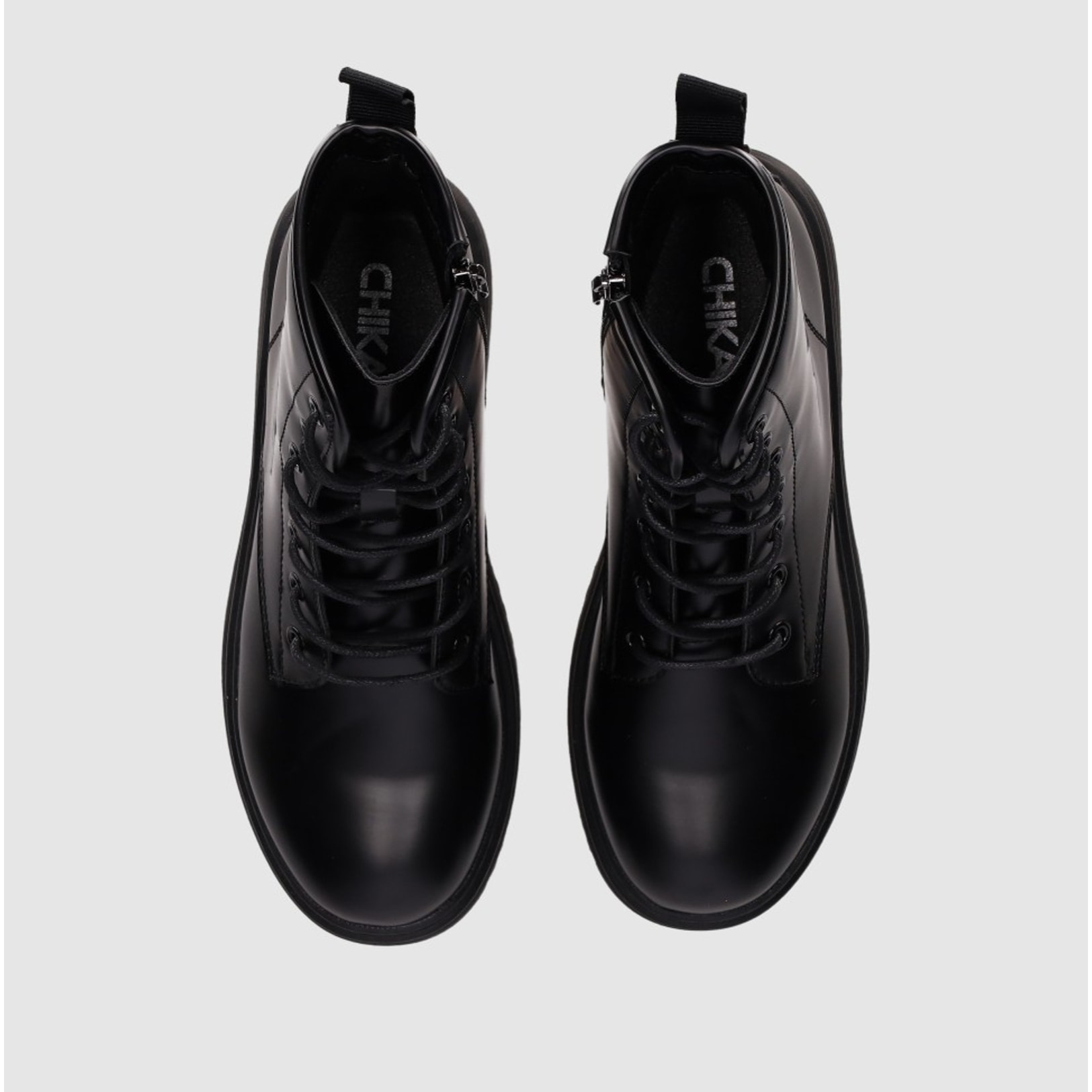 Botines de Piel Sintética - Negro - Tacón: 3 cm