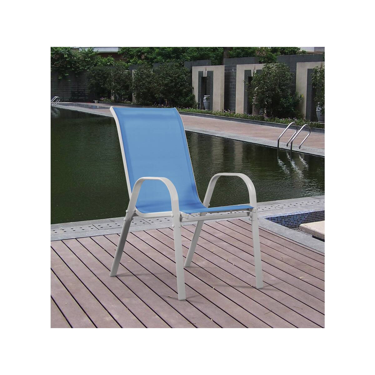 Fauteuil jardin Textilène "Cordoba" - Phoenix - Bleu - Lot de 4