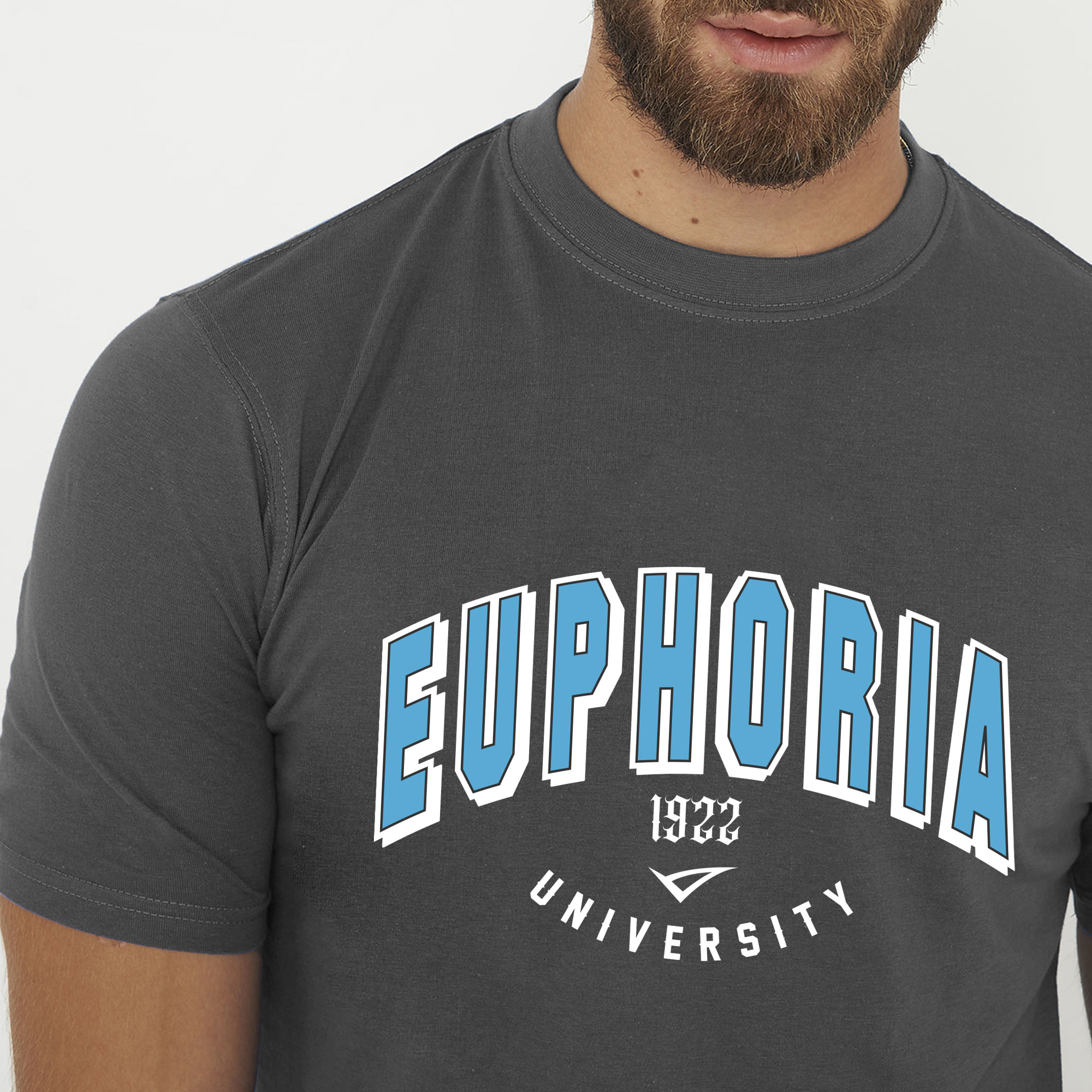 T-shirt in cotone da uomo EUPHORIA grigio scuro