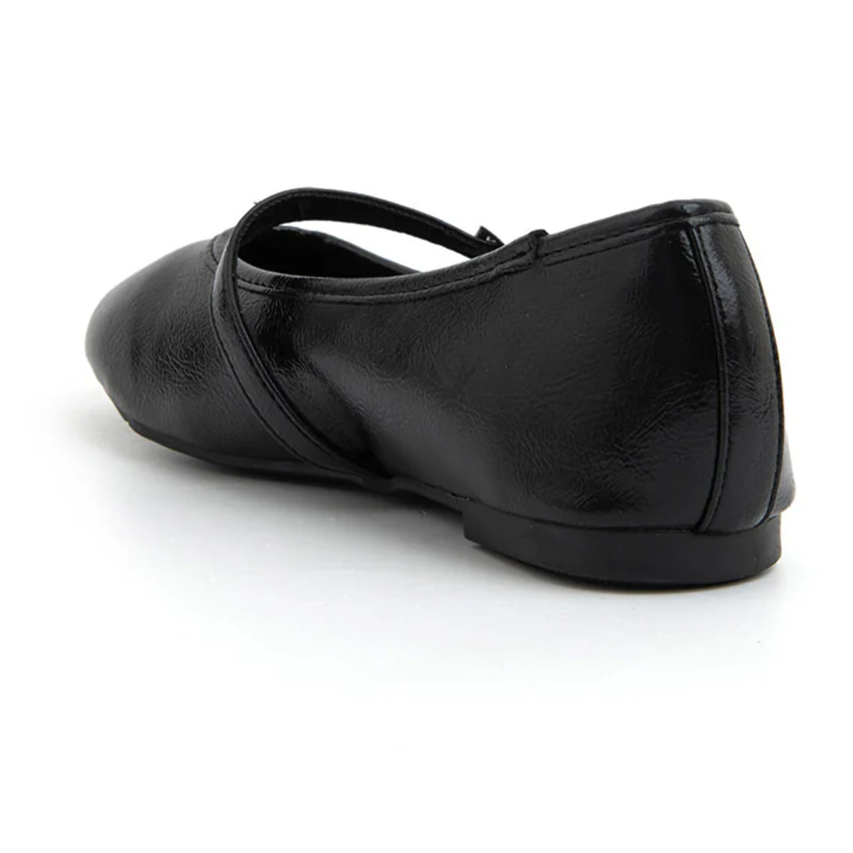 Ballerina classica in vernice con cinturino - NERO