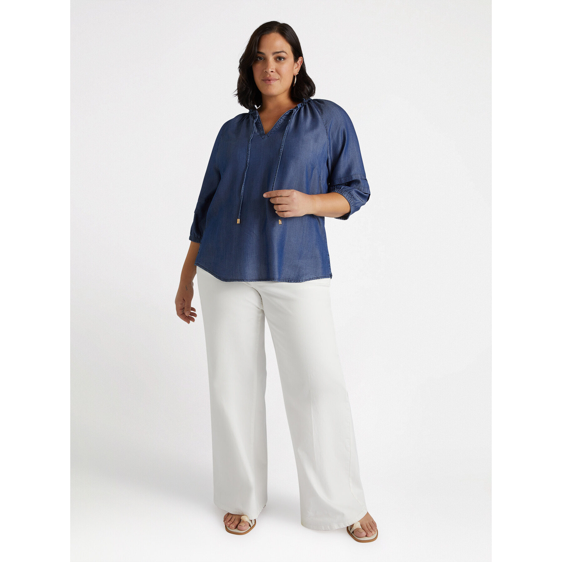 Fiorella Rubino - Blusa con fibras TENCEL™ - Azul