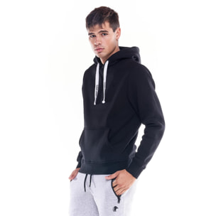 Felpa da uomo cappuccio e tascone icona leone Soft Basic