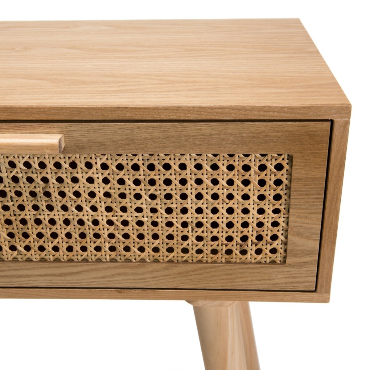 RODRIGO - Console couleur naturelle 2 tiroirs bois cannage