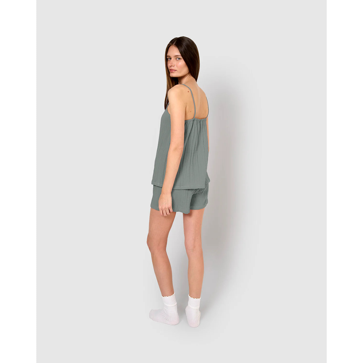 Pijama corto muselina tirante índigo
