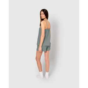 Pijama corto muselina tirante índigo