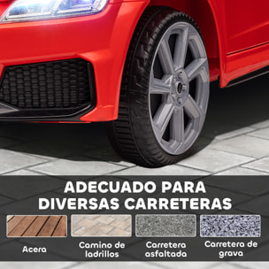 Audi TT Eléctrico Infantil Coche Juguete Niño 3 Años+ con Mando a Distancia con Música y Luces Modos de Aprendizaje Batería 12V Doble Apertura de Puerta 102x60x44 cm Rojo
