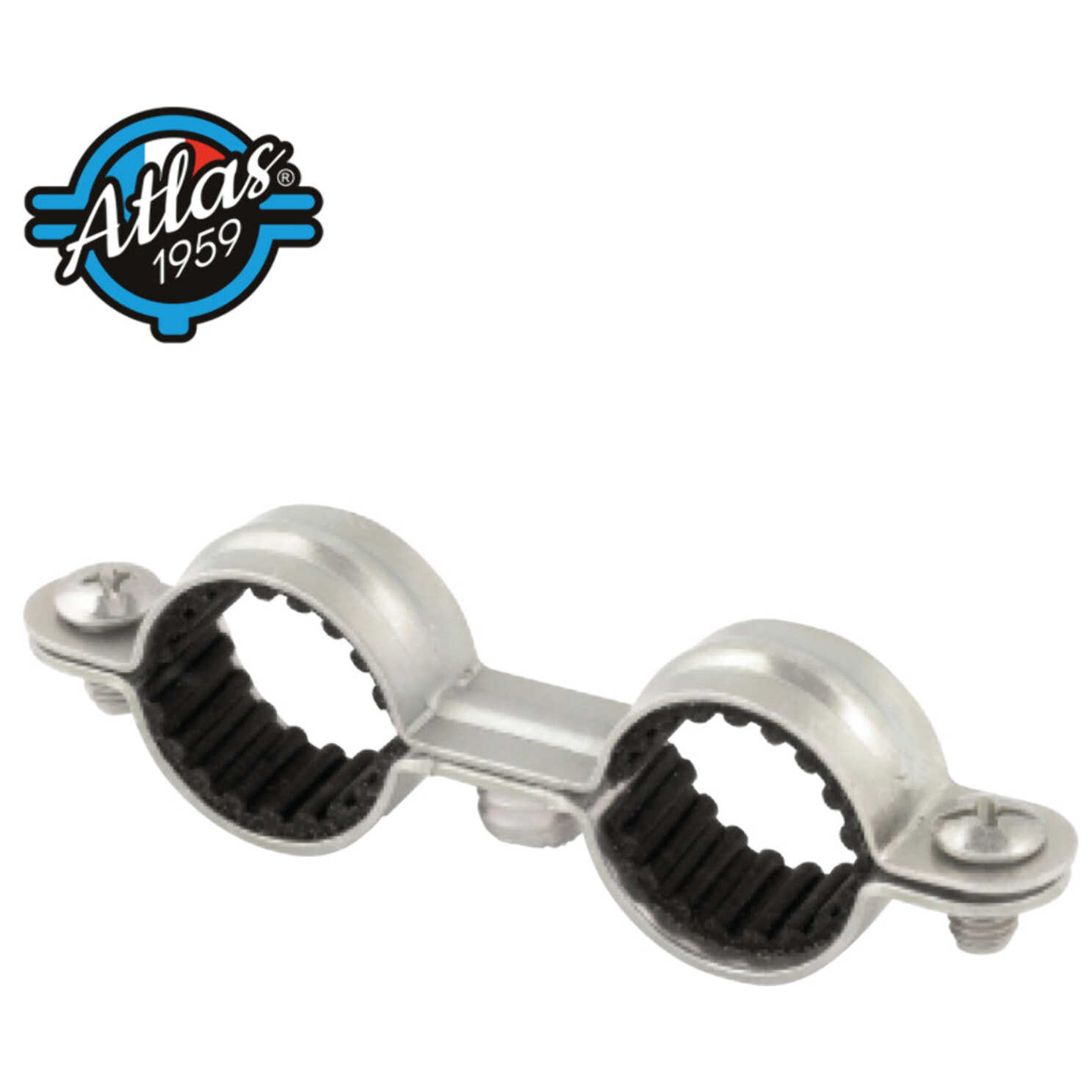 Collier de plomberie double isophonique Atlas en acier zingué - Ø 10 - Boite de 100 - SCELL-IT - CDI10