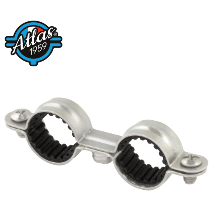 Collier de plomberie double isophonique Atlas en acier zingué - Ø 10 - Boite de 100 - SCELL-IT - CDI10