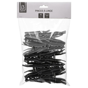Lot de 48 pinces à linge Noir